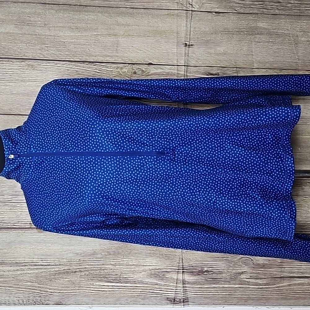 Nike Pro Dri-Fit Half Zip Polka Dots Sz Large Blue